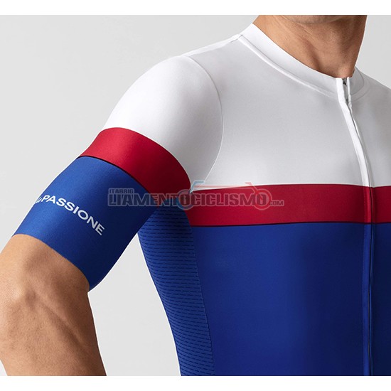 Abbigliamento Ciclismo La Passione Manica Corta 2019 Bianco Rosso Blu